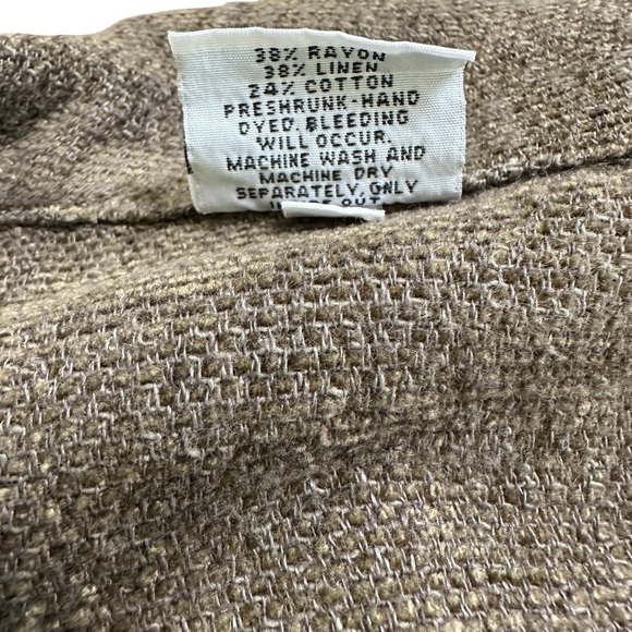 CP Shades Olive LRG Linen Blend Quarter Sleeve Button Down Shirt - Picture 5 of 10